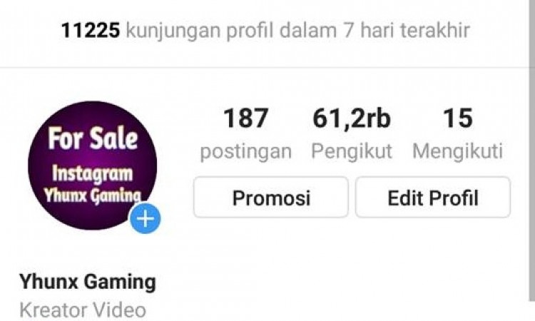 Jual Akun Instagram 61K Followers